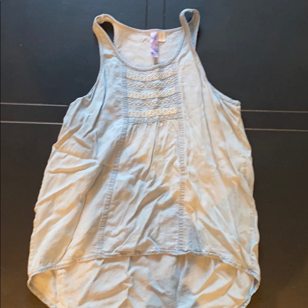 denim top, with patterns